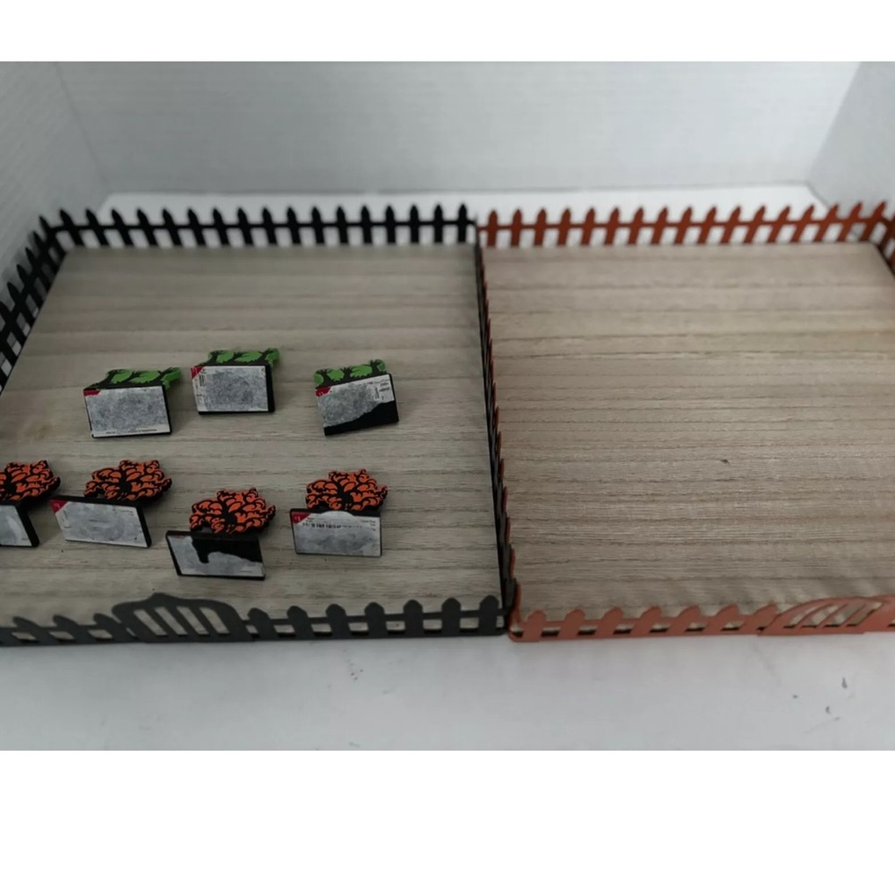 New 2 Tray Set. Target Halloween Black & Orange Staging Trays. Metal & Wood.